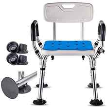Adesign Sedia da Doccia con Maniglie, seggiolino da Doccia Imbottito Regolabile in Altezza, Handicap Anziani Antiscivolo disabile Bagno Vasca da Bagno sgabelli