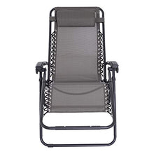 Outsunny Poltrona Sedia Sdraio Pieghevole Reclinabile Lettino Relax Zero Gravity Textilene 90x65x110cm Grigio