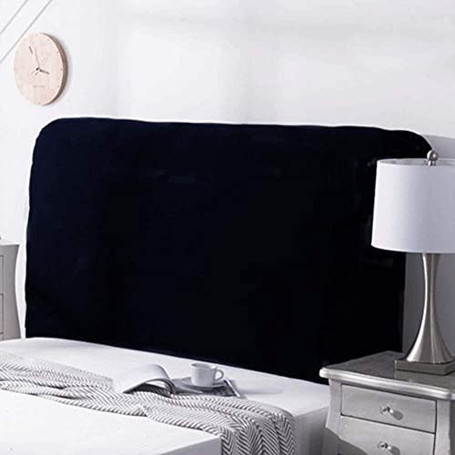 Fodera Per Testiera Letto Queen King Singolo Matrimoniale Morbido Elasticità Coperchio Della Testata Letto Pelle/Legno/Tessuto Letto Schienale Decorativa Protector Copertura,Black-Length：180-200cm