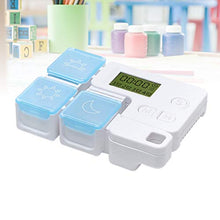 Healifty Portapillole portatile 3 scomparti Portapillole con promemoria di allarme Portapillole da viaggio portatile Portapillole con timer digitale senza batteria (azzurro)