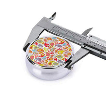 Power Paisley - Contenitore rotondo per pillole con 3 scomparti, in metallo, per medicine, vitamina