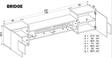 ExtremeFurniture Armadio TV Bridge, Porte Frontali Laterali in Bianco Lucido, Sezione Centrale/Cassa in Bianco Opaco Senza LED