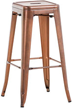 CLP Sgabello Bar Joshua V2 in Metallo Stile Industriale I Sgabello Bancone Impilabile Senza Schienale, Colore:Rame