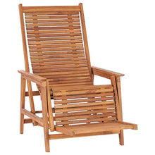 Tidyard Sdraio da Giardino con Poggiapiedi in Legno Massello di Teak,Lettino Prendisole Reclinabile per Esterno,67,5 x 117 x 106,5 cm