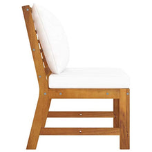 vidaXL Divano da giardino in legno di acacia massiccio, modulare, con cuscino bianco crema, divano da giardino