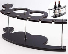 Scaffale per vino, mobili da bar in legno, può contenere due bottiglie di vino rosso e 6 bicchieri di vino.