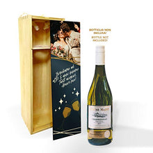 Gifty Lab Cassa per Vino o Champagne Personalizzata con Foto e Testo, Wine Box Scatola Porta Bottiglie da Vino in Legno di Pino, Anniversario di Coppia, cod Ali13