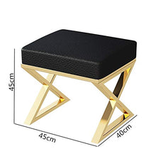 Jiangang- Moda poggiapiedi imbottito cuoio artificiale del sedile 丨 Ferro Sgabello Piazza Pouffe banco trucco Sgabello 丨 multifunzionale in pelle poggiapiedi scarpe Cambio Sgabello-45x40x45cm, Cuscino