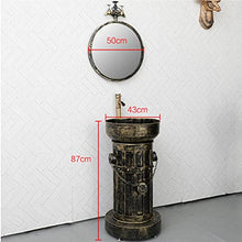 YRRA Stile Industriale Mobile Lavabo Bagno, Moderno Mobile Bagno con Lavabo con Rubinetto e Scarico Autoportante Mobiletto Bagno Sottolavabo, 16,9 x 34,2 Pollici,Bronzo