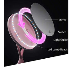 Specchi da Trucco Il trucco dello specchio LED con luce Dormitorio Desktop Desktop Ragazze di bellezza di riempimento portatile Luce Specchio specchio for il trucco Specchio da Tavolo