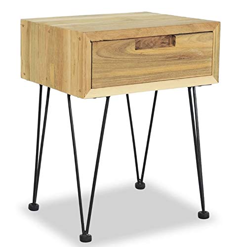 Pissente - Comodino con piede in metallo, per divano, rustico, tavolo da casa, hotel, ufficio, 40 x 30 x 50 cm