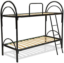 SARDAMATERASSI Letto a castello nero scomponibile + 2 reti a doghe misura 80x190 + 2 materassi memory 20 cm