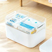 MYHZH Scatola di plastica di immagazzinaggio, Caso di Pronto Soccorso con Maniglia e rimozione Divisori 2-Tier Multifunzionale Famiglia Emergenza Kit Organizer Container