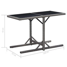 Tidyard Set da Bistrot con Cuscini in Polyrattan,Set Mobili da Giardino Rattan Set Arredamento Giardino, 3pz Tavolo con 2 Sedie con Cuscini Grigio