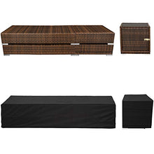 TecTake 2X Lettino Alluminio Poly Rattan + Tavolo Set Giardino Sdraio Prendisole Sedia + Involucro Protettivo + 2 federe - Disponibile in Diversi Colori - (Nero/Marrone | No. 401499)
