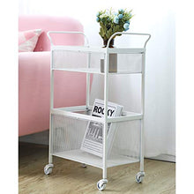 &ripiano di stoccaggio Scaffalature Nordic in ferro battuto con ruote Camera da letto comodino Scaffale Home Living Room Trolley Rack Scaffale di finitura (Color : B)