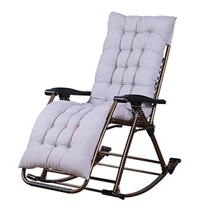 FGVBC Sedia a Dondolo da Giardino reclinabile per Adulti Relax Comfort Sedia da Sdraio Pieghevole Sedie a Sdraio Reclinabile con Cuscini per Patio Portico Giardino Prato Campeggio