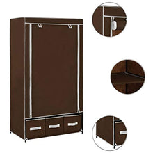 Festnight Guardaroba Portatile, Armadio in Tessuto Marrone 87x49x159 cm