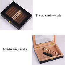 SMEJS Cigar Humidor, Cedar Cigar Desktop Box con umidificatore e igrometro, Piano in Vetro for 15 (10-15 Cigars)