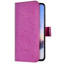 Robinsoni Custodia Compatibile con Samsung Galaxy A90 Case Portafoglio Cover Dumbo Stampato Libro Pelle PU Antiurto Case Wallet Taccuino Cover Libretto Cartone Animato Case Folio Flip Cover Rosa Rossa