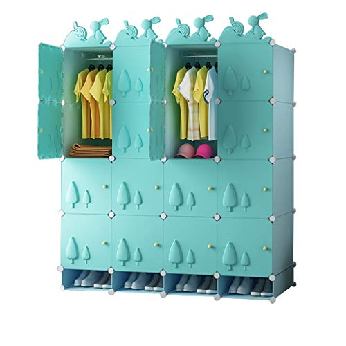 Guardaroba Bambini Semplice Panno di plastica Assemblea Armadio Economico Semplice Letto Moderna Armadio XINYALAMP (Color : B)