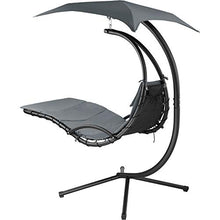 TecTake 800699 Sdraio Sospesa, Parasole Protezione Raggi UV, Sagomatura Ergonomica, Materassino Imbottito e Cuscino Poggiatesta - Disponibile in Diversi Colori (Grigio | No. 403545)