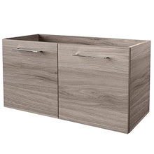 Fackelmann Set di mobili da bagno marroni, 5 pezzi Lima con lavabo sospeso in ghisa 80 cm & specchio da bagno & ripiano in vetro