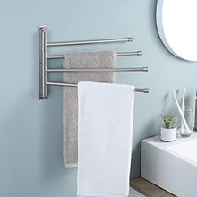 KES Porta Asciugamani Braccio Oscillante Montaggio a Parete Bagno, 4-Braccio, Acciaio Inossidabile SUS304 Spazzolato, A2102S4-2