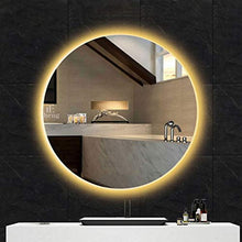 L&ED Specchio Bagno Retroilluminato Rotondo, Specchio Cosmetico A LED Illuminato con Luce, A Parete, Trucco, HD