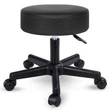 TRESKO Sgabello da Lavoro Sgabello Girevole Sgabello Sgabello per Salone estetico Sgabello per ambulatorio Medico, con rotelle, Rotazione Libera di 360°, 10 cm di Imbottitura, 8 Colori Diversi (Nero)