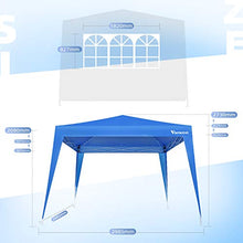 Viewee Gazebo da Giardino 3x3m con 2 Pareti Laterali e Finestra, Gazebo Pieghevole Impermeabile e Protezione UV 50+, Gambe Regolabili, per Giardino, Picnic, Spiagge, Feste, attività all'Aperto