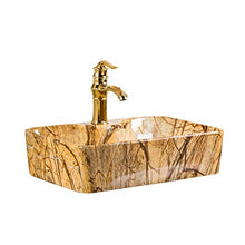 Yxx max -Lavabo Bacino di Ceramica Contatore, Rettangolo Art Bacino delle Famiglie lavandino del Bagno Adatto a Guardaroba Alberghi (49x38.5x13.5cm) Lavandino del lavabo