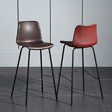 Good Shopping Sgabelli da Bar Barstool Ferro battuto Contatore Creativo Bar Sedie Sedile, Cucina Pub Cafe industriali Svago di Stile Alti sgabelli con Schienale Arredo Bar Cucina (Color : Wine Red)
