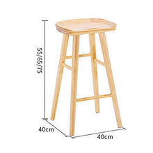 TRGCJGH Sgabello da Bar retrò in Legno con Poggiapiedi Gamba in Legno in 3 Colori 55/65 / 75cm,C-Sittingheight55cm