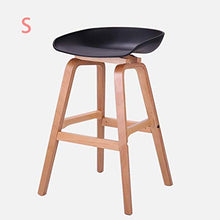 LWW Sgabelli, sgabelli da bar per Cucine in legno Wooden Legs moderna Minimalista schienale alto Chair,Nero,Piccolo