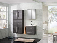 FACKELMANN Armadietto doppio Lugano con sistema di chiusura Soft-Close. Dimensioni (L x A x P): ca. 70 x 169 x 32 cm. Armadietto di alta qualità per il bagno o il bagno/corpo: grigio/frontale: grigio