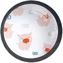Modello di corona di maiale animale carino Pomelli per Porta Set di 4 Pomelli per Mobili Manopole per Cassetti Cucina Armadio Vetro