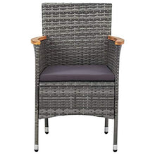 SKM Set Mobili da Pranzo da Giardino 5 pz Grigio Polyrattan Acacia (41.64kg)