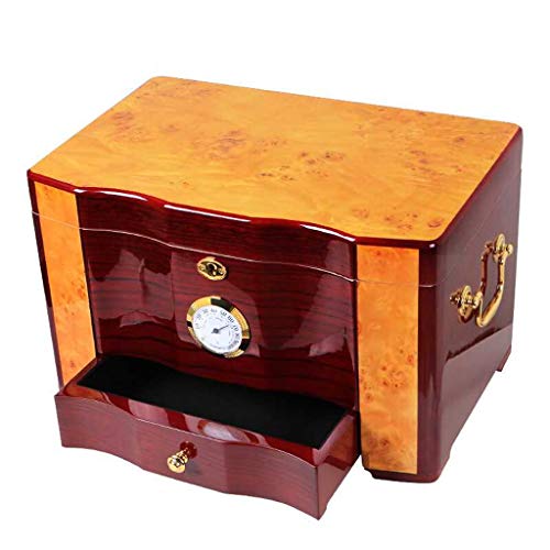 ChangDe-- Scatola di sigari - Contenitore di umidificatore a Sigillo in Legno di Alta qualità Lucido con Finitura a Pianoforte (Color : Brown)