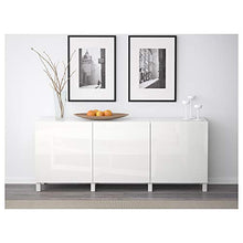 BESTÅ combinazione di stoccaggio con porte 180x40x74 cm bianco/Selsviken lucido/bianco