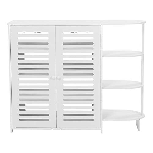 EBTOOLS Scarpiera da ingresso, Mobiletto ingresso, Cassettiera camera da letto,Armadietto bagno terra di Legno comodini camera da letto Multiuso,per Salotto e Cucina 94 * 76 * 31 cm Bianco