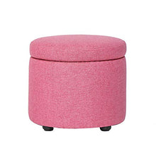 Tonda, Tessuto Cuscino Imbottita Piccolo Taburete Sgabello, Moderna Home Poggiapiedi con Rimovibile Legna Gambe Kids' Sgabelli-g 30x32cm(12x13inch)