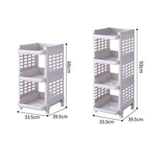 &ripiano di stoccaggio Scaffale di stoccaggio mobile a più piani per scaffali da bagno con ruote Scaffale di finitura (Color : A, Size : Four layer)