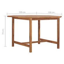 E E-NICES Tavolo da Giardino 120x120x75 cm in Legno Massello di Teak