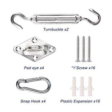 NASUM Kit di Fissaggio per Vela Parasole, Acciaio Inossidabile Kit di Fissaggio, Kit per Fissaggio a Vela per Triangolo e Rettangolo vela Parasole, per l'installazione di Vele Ombreggianti da Giardino