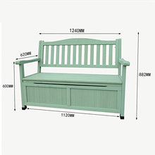 Panca portaoggetti da esterno in legno, con schienale, bracciolo, sedia da giardino, panca da giardino impermeabile e resistente al sole, utilizzata per riporre giocattoli / attrezzi da giardino