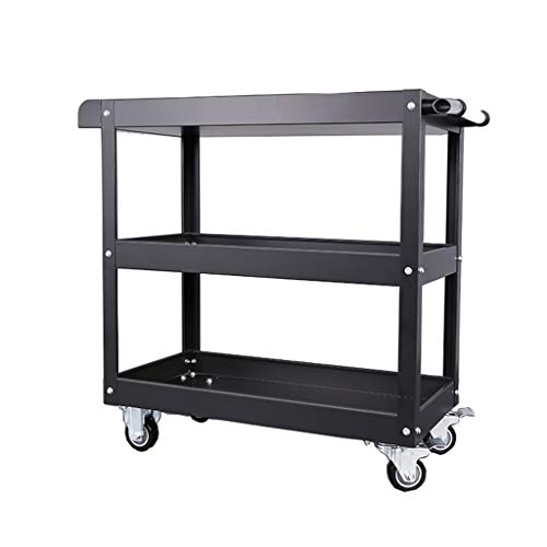 YIN YIN Carrello per Ripiani Carrello for Ripiani, scaffale for Soggiorno in Metallo Robusto Robusto Multistrato for Camera da Letto Mobile for Passeggino Mobile, Nero, 71X36X76 cm Carrello a rulli