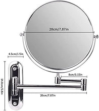 WISFOR Specchio da Parete Trucco Bagno con Ingrandimento 10X, Specchio Ingranditore da parete Specchio Tondo in Acciaio Inox Specchio Ingranditore Bagno Double Face Estensibile 360°Girevole
