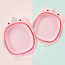 HYISHION Pieghevole Pieghevole Bacino for Bambini lavabo Bambino Portatile lavabo Faccia in plastica Antiurto Vasca e lavabo Piedi, Rosa Blu 2PCS SKYJIE (Color : Pink 2pcs)