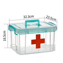 MYHZH Portable Medicina Box, Supporto Medicina Plastica Family Organizer Emergenza Storage Box Kit, 32,3 x 23,5 x 18,5 Centimetri